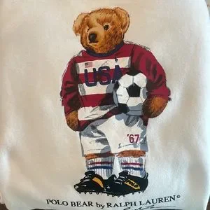 Polo soccer folding bear hoodie